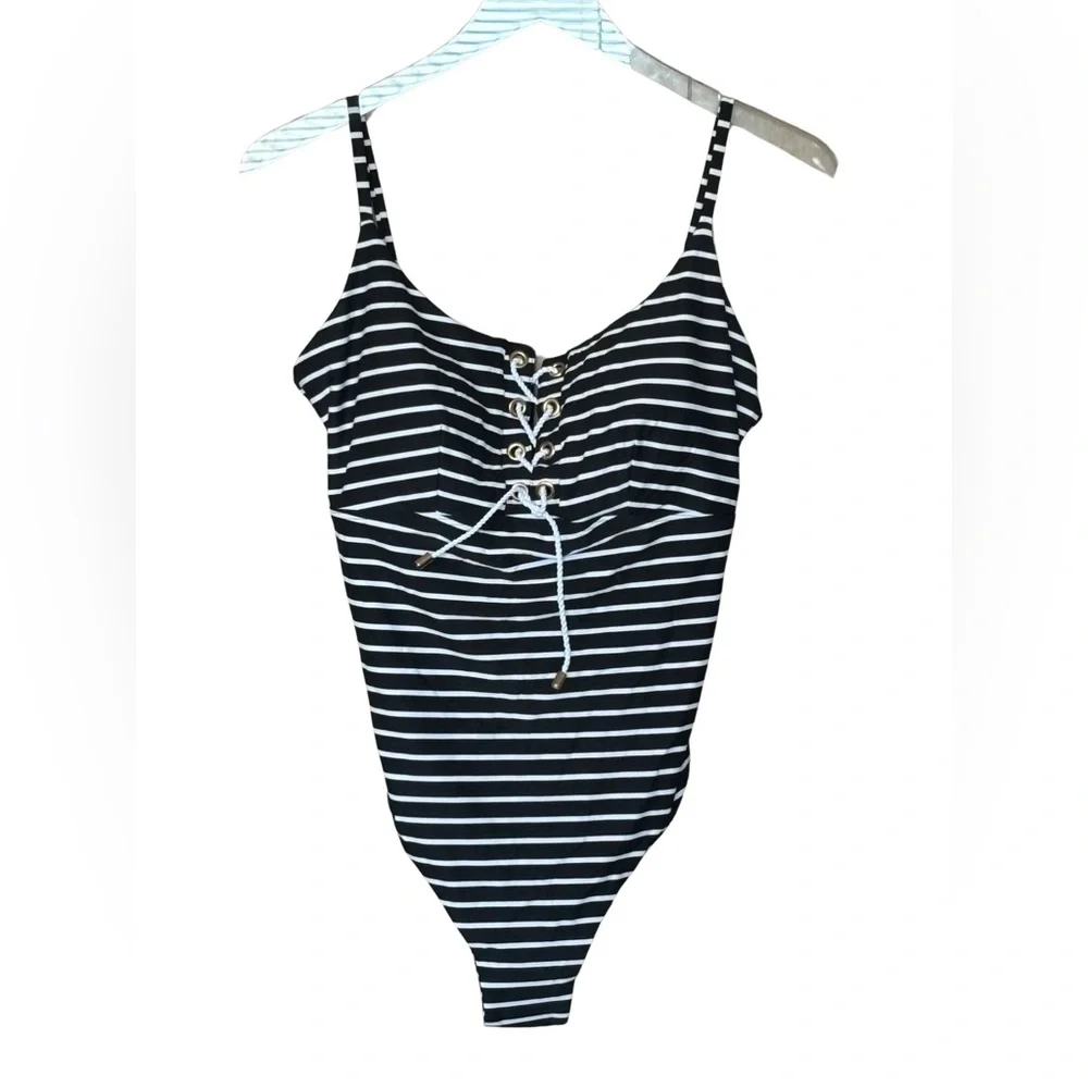 Sea‎ Level Chamarel Lace Up Bralette One Piece Swimsuit - Night Sky